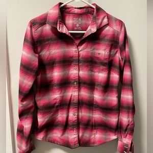 Mountain Hardwear women’s flannel - size 4 - pink and brown